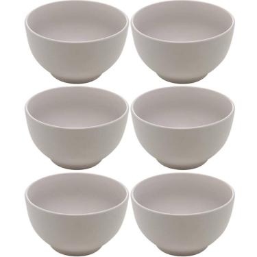 Imagem de 6 Tigelas 680ml Cumbucas Bowls de Cerâmica Lyor Bege Cronus