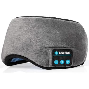 Imagem de Máscara De Dormir Com Bluetooth Para Viagem, Música Bluetooth Olho Para Dormir Fones Ouvido Sem Fio Tapa Olho Sono Tranquilo Meditar Relaxante Insônia Ocular Blackout Sem Pressão Macio Confortável Ajustável Portátil Unissex Alto Falante Acessório Multifuncional Descanso Bloqueia Luminosidade Elástic