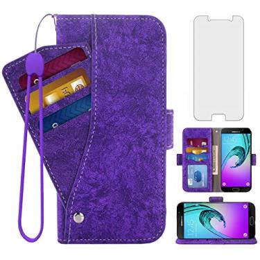 Imagem de Asuwish Capa carteira compatível com Samsung Galaxy A5 2016, protetor de tela de vidro temperado, suporte magnético, suporte magnético, capa de celular de couro para celular Gaxaly 5A SM-A510F SM A510