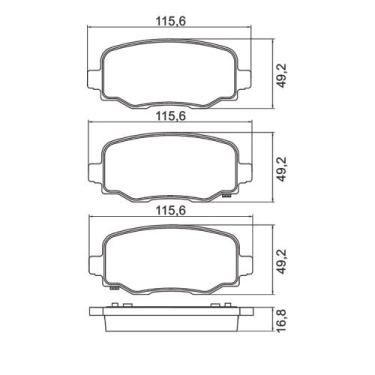 Imagem de Pastilha Freio Convencional Traseira Com Alarme Sistema Mando N1777 Co