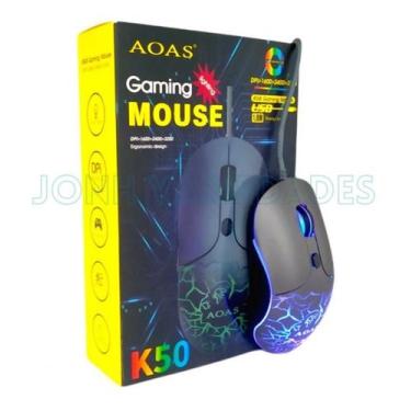 Imagem de Mouse Gamer Com Fio K50 Aoas Com Led 3200 Dpi Turbo