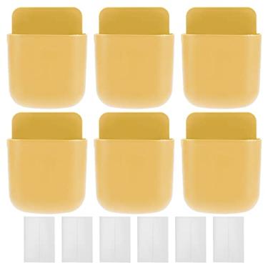 Imagem de Suporte de Controle Remoto de 6 Peças, Caixa de Armazenamento de Mídia de Montagem na Parede Com Adesivo para Escola de Cabeceira Em Casa, Caixa de Armazenamento de Caneta de