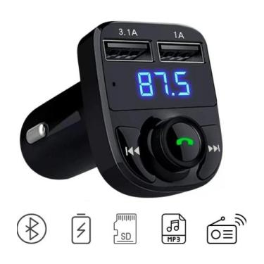 Imagem de Carregador para Carro Usb Transmissor Fm Mp3 Sem Fio Bluetooth GTecla 