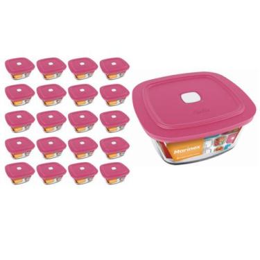 Imagem de Pote Vidro Quadrado Facilita Marmita 500ML Marinex 20Un - NADIR FIGUER