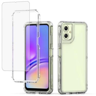 Imagem de Ueokeird Capa para Galaxy A06, capa para Samsung A06 SM-A065F com protetor de tela de vidro temperado, capa protetora de 3 camadas transparente resistente para celular para Samsung Galaxy A06