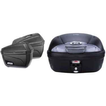 Imagem de Bau Moto Givi 45L Monolock Simply Fume E-450Nt + Bau 22L Lateral E-22N Givi Gs Bmw Tiger