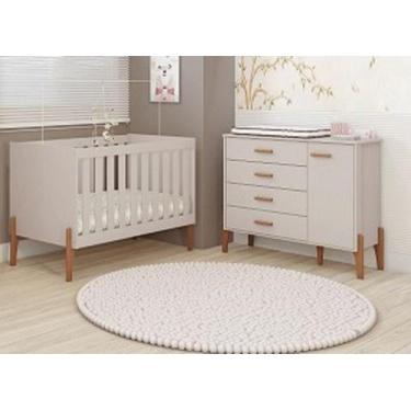 Imagem de Conjunto Quarto Infantil Iris 100% MDF- Com Berço Mini Cama e Comoda S