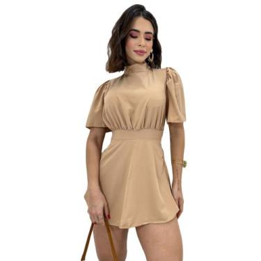 Imagem de Vestido Macaquinho Curto Manga Flare Plissada Soltinho Verão - SWISS B