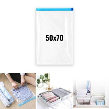Imagem de Saco À Vácuo Organizador Protetor Roupas Viagem 50x70cm - TOP ÚTIL