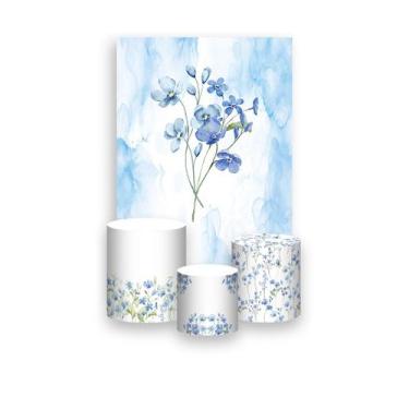 Imagem de Painel De Festa Vertical 1,50 x 2,20 + Trio De Capas Cilindro -Jardim 