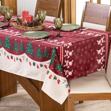 Imagem de Toalha de Mesa Quadrada 1,40m x 1,40m 4 Lugares Avulsa Estampada Natal