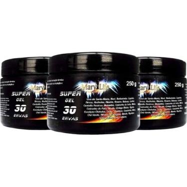 Imagem de Kit 3 Super Gel 30 Ervas 250g Super Potencia Para Conforto - Mary Life