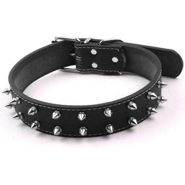 Imagem de Coleira Para Pit Bull Com Spike Grande Porte Rotweiller - H2, Preto