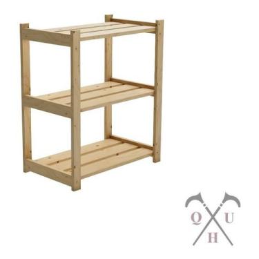 Imagem de   Estante Organizadora Cor Natural Madeira Pinus C/3 Prateleiras - Tec