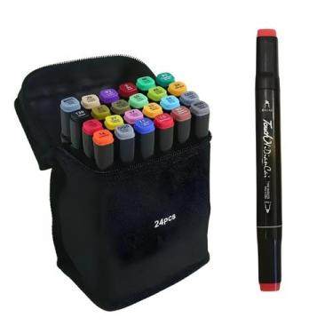 Imagem de Kit Canetas Marca Texto Pintura Hidrocor 24 Cores 2 Pontas - Friburgo 