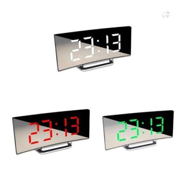 Imagem de Relógio De Mesa Digital Despertador Curvado Multifuncional MAIS VENDID