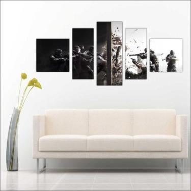 Imagem de Quadro Decorativo Game Rainbow Six Mosaico 5 Peças Salas Quartos TT2 -