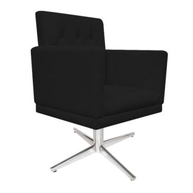 Imagem de Poltrona Decorativa Nanda Base Giratória de Metal Sala de Estar Quarto