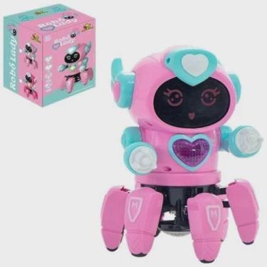 Imagem de Robô Infantil Dançante Som Luz Menina a Pilha Rosa - Toy King