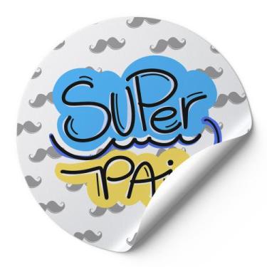 Imagem de 120 Etiquetas Auto Colante Adesivos Redondos Dias Dos Pais Super Pai F