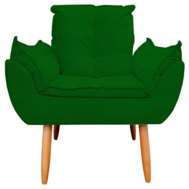 Imagem de Poltrona Decorativa Opala Sala de Estar Tecido Suede Verde Horizonte M
