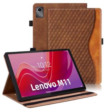 Imagem de Varohix Capa para Lenovo Tab M11 27.9 cm 2024 (TB330FU /TB330XU) Multi-Angle Stand Folio Cover PU Leather with Card Pocket Tab M11, marrom