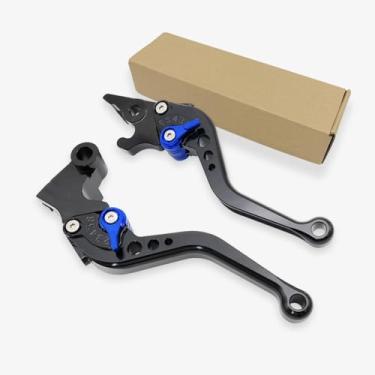 Imagem de Generic Alavanca de embreagem de freio dianteiro para YAMAHA YZF-R3 YZF-R25 MT03 MT25 haste alavanca ajustável de alumínio YZFR3 MT03 2024 acessórios de motocicleta CNC (PRETO `azul), SBCL_R25 L/R