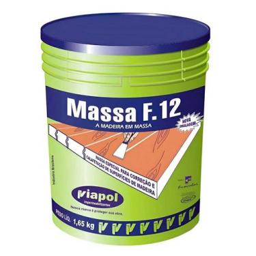 Imagem de Massa F12 P/ Calafetar Correção Madeira 1,65kg Viapol Cores, Mogno