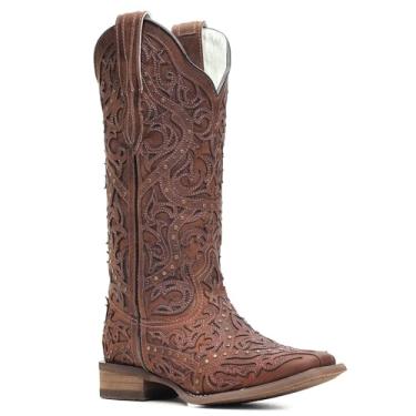 Imagem de Bota Texana Feminina Vimar Boots Fóssil Castanho Artesanal Forrada em Couro Palmilha em Gel (FÓSSIL CASTANHO, BR, Adulto, Numérico, 37)