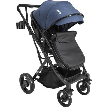 Imagem de Carrinho de Bebe Kiddo Vox II Azul Marinho Berço Passeio Moises