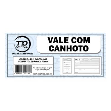 Imagem de Vale Com Canhoto 15,5x7cm Para Compras e Anotações - T10 Office