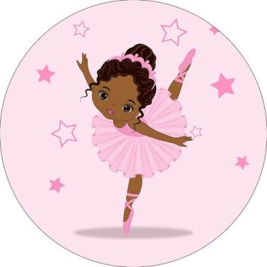 Imagem de Painel De Festa Redondo 1,50x1,50 - Bailarina Rosa Delicada 007 - Via 