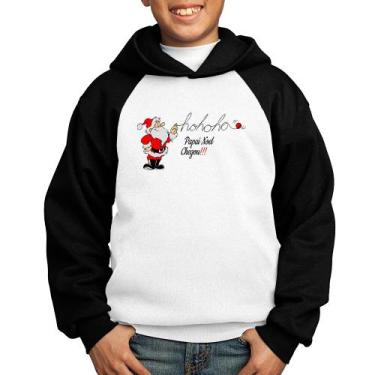 Imagem de Moletom Infantil Ho Ho Ho Papai Noel Chegou - Foca na Moda, Branco, Pr