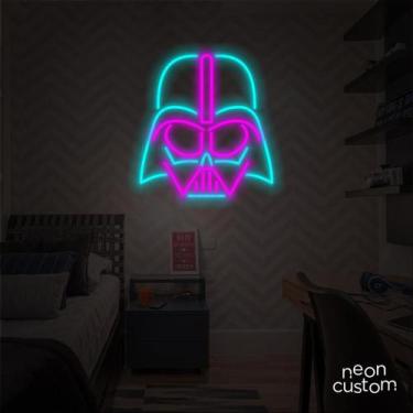 Imagem de painel letreiro led Neon Darth Vader decoracao festa bar - Neon Custom