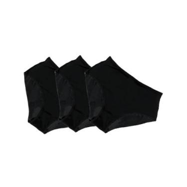 Imagem de Kit com 3 Calças Clássica DeMillus 57850/57851 Microfibra - Pretas, Pr