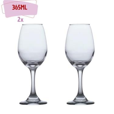 Imagem de kit 2 Taças de Vidro Resistente Vinho Tinto  Agua 365ml Luxo - CRISTAR