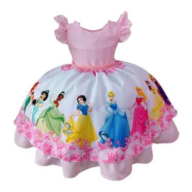 Imagem de Vestido Infantil Princesas Disney Luxo tematico Fantasia - vestidocas,