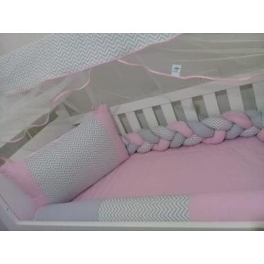 Imagem de Kit Berço Americano Chevron Luxo 100% algodão 9 Peças C/ Edredom - P'L
