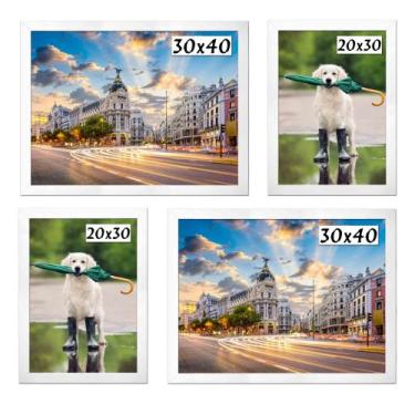 Imagem de Kit 4 Porta Retratos Painel Parede Branco - Santamaria Molduras