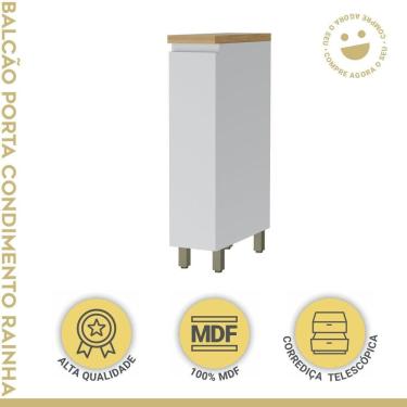 Imagem de Balcão 1 Porta Nesher Rainha 20cm 100% Mdf Branco/Marrom