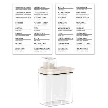 Imagem de Kit Flow Dispenser para Amaciante Sabão Líquido 1,5L e Eiquetas Identificadoras Ou