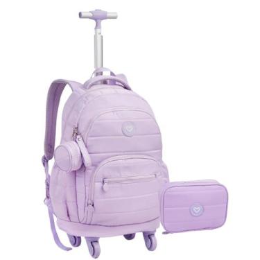 Imagem de Kit Mochila De Rodinha e Estojo Para Notebook ColorUp - Seanite, Lilas