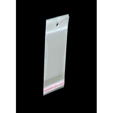 Imagem de Saco Adesivado Plástico Transparente Com Solapa 8,5x22cm 500 Unidades 