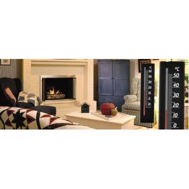 Imagem de Termômetro Ambiente Com Base Em Madeira Preto Incoterm