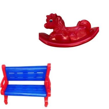 Imagem de Banco Plástico com Unicórnio  Kit Playground Infantil Ideal para Menin