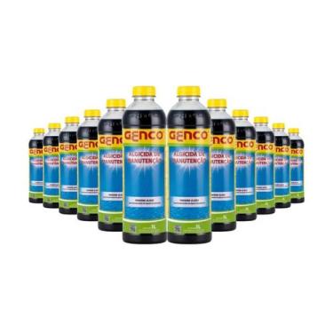 Imagem de Kit 12 Algicida Manutenção 1l Genclor Piscina Genco - 000275