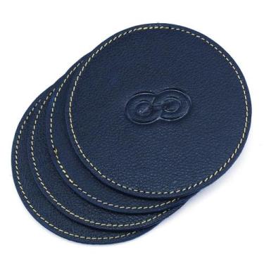 Imagem de Jogo de Porta Copos FORLI em Couro Galvani, Azul