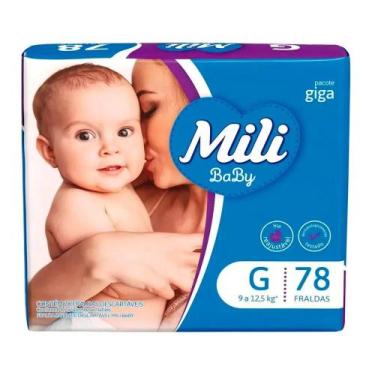 Imagem de Fralda Mili Baby Giga Tamanho G com 78 Unidades