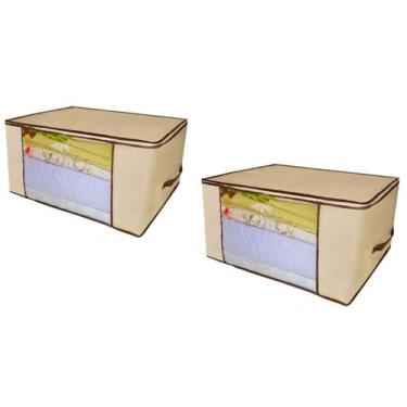 Imagem de Kit 2 Organizador Guarda Roupa Edredom Toalha Lençol Multiuso 60x45x30