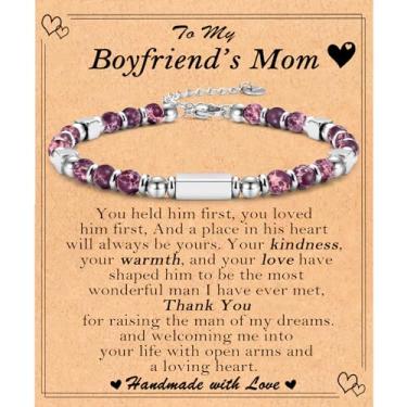 Imagem de Presentes de Dia das Mães para Esposa, Mãe, Avó, Nova Mãe, Bônus, Mãe, Irmã, Cachorro, Tia, Madrasta, Sogra, Namorados, Mãe, Cunhada, Pulseiras de Contas Presente para Mulheres Meninas, 6.7, Pedra,